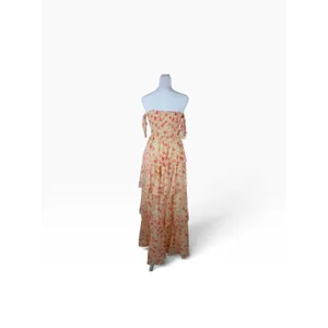 Beivy Orange Floral Tiered Off The-Shoulder Maxi Dress Size M NWT thumbnail 7