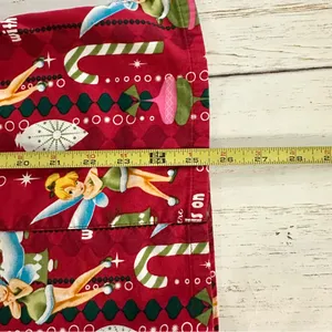 Disney Tinkerbell Holiday Scrub Top S Red Burgundy There With Bells On Christmas thumbnail 7