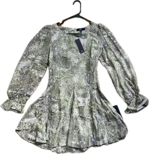 Lulus Kivah Green Boho Print Long Sleeve Mini Dress thumbnail 5