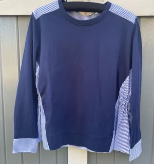 Women’s Vineyard Vines Blue Striped‎ Tie Back Shirt thumbnail 1