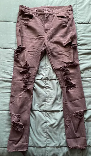 American Eagle Outfitters Super Hi-Rise Distressed Jegging thumbnail 1