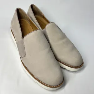 Franco Sarto Slip On Platform Loafers Womens 8M Taupe‎ Leather Casual Shoes thumbnail 1