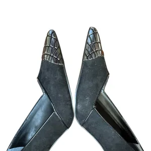 J Renee Shoes Womens Size 7.5 Black Pointed Toe Pumps Stiletto‎ Croc D'Orsay thumbnail 7