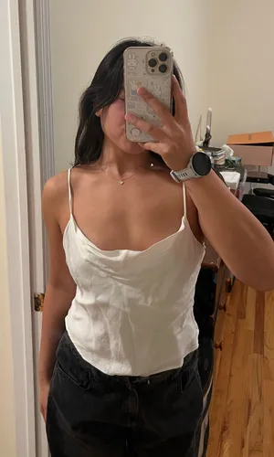 White silk tank top  thumbnail 1