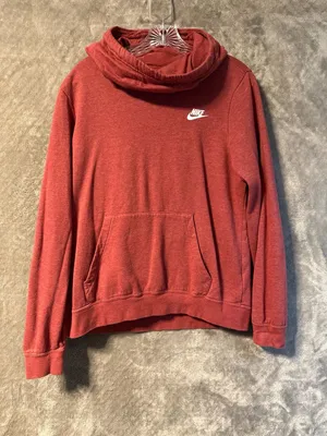 Nike Women's Red Heathered Funnel Neck Hoodie thumbnail 1