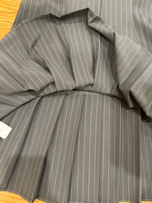 Sincerely Jules Pinstripe Pleated Drop-Waist 90s Vintage Aesthetic Mini Dress L thumbnail 9