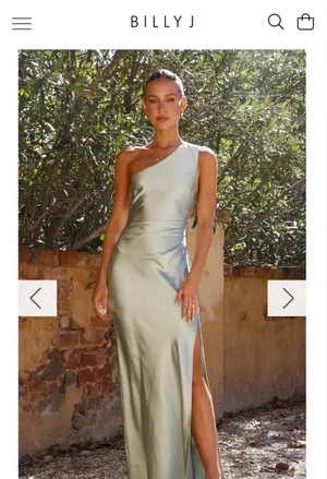 Billy J Satin Sage Green Dress thumbnail 2