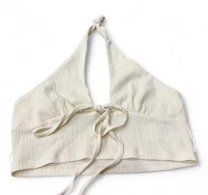 Cream Urban Outfitters halter top -M thumbnail 1