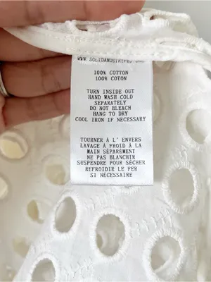 Solid & Striped Kennedy White Smocked Lace Cutout Midi Dress thumbnail 8