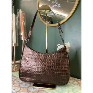 XOXO Metallic Bronze‎ Croc Embossed Shoulder Bag Y2K Baguette Brown Coquette thumbnail 3