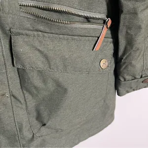 Pulse Olive Green‎ Hooded Winter Parka Jacket Faux Fur Trim Snow Skirt Medium thumbnail 3