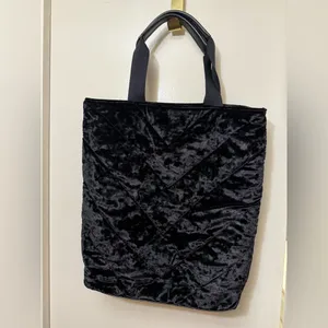 Victoria's Secret Black Quilted Velvet Tote‎ Bag thumbnail 2