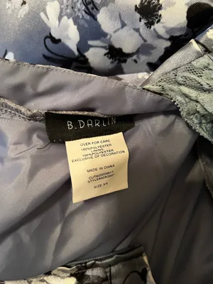 B Darlin Y2K gray floral mini wedding guest dress thumbnail 5