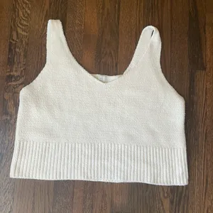 A new day v neck white sweater tank thumbnail 1