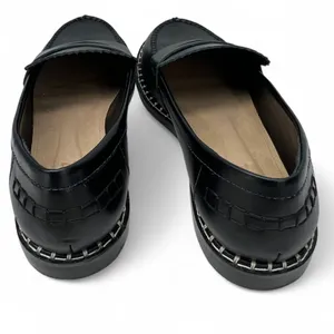 New SCHUTZ 8.5 Loafer Penny Flat Slip On Studded Leather Womens Black Leather thumbnail 7
