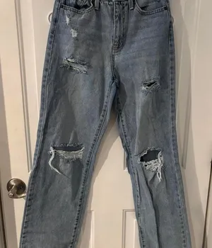High‎ Waisted Arizona Distressed Jeans thumbnail 1