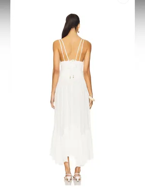 NWOT free people Fun In The Sun Maxi Dress in Ivory thumbnail 3