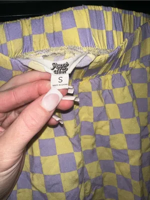Ascot & Hart Yellow & Lavender Check Button Down + Shorts Lounge Set thumbnail 4