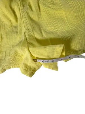 Aerie Smocked Keyhole Romper Womens M NWT Yellow Babydoll Cami Summer thumbnail 8