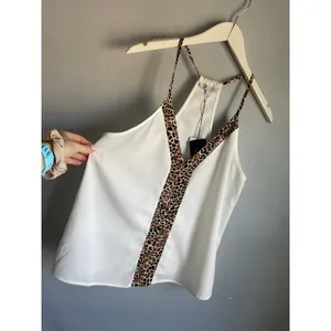 Cezele Collection Flowy Tank Top Womens Large Beige Leopard Print Sleeveless thumbnail 2