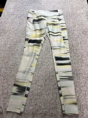 DSG Womens Cold Weather Compression High-Rise Leggings Abstract Stripe Yellow M‎ thumbnail 1