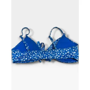 Hollister Small Blue White Ditsy Floral Tie Front Bikini Swim Top thumbnail 3