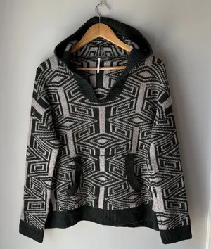 Free People Boho Poncho Six Degrees Hooded Sweater thumbnail 1