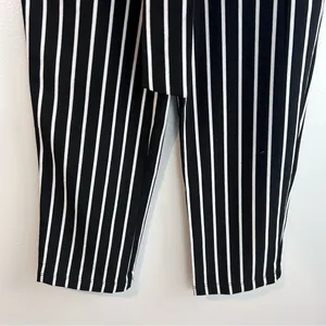 NWT Have Los Angles Black & White Striped Belted Lightweight Pull on Pants Small thumbnail 3
