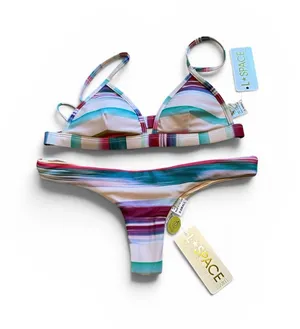 NWT L*Space Mirage triangle Itsy Cut bikini set extra small thumbnail 1
