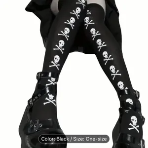 Skull Print Thigh High Socks, Cosplay Over The Knee‎ Socks One Size thumbnail 12