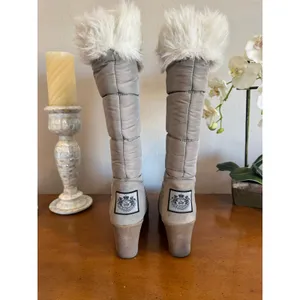 Juicy Couture Vintage Fur Trim Snow Boots Taupe 10 thumbnail 5