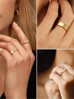 Non Tarnish Dainty 14K Gold Plated Stackable Rings Cubic Zirconia Ring Set thumbnail 4