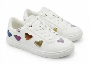 Kurt Geiger London Size 36/5 Lane Love White Multicolor Puffy Hearts Sneakers thumbnail 1