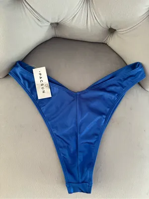 PacSun Royal Blue V-Front Bikini Bottom thumbnail 2