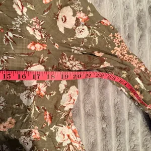 Frye and Co. Womens Olive Green Floral Long Sleeve Tiered‎ Mini Dress Large thumbnail 4