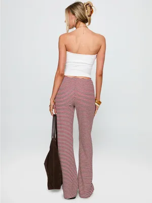 NWT Princess Polly Next To Me Lounge Pant Red/White Stripe thumbnail 2