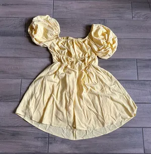 Yellow Puff Sleeve Summer Dress thumbnail 1