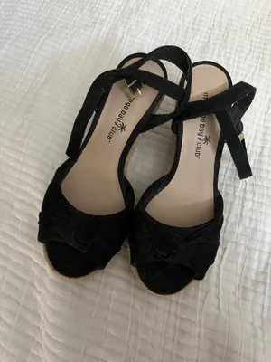 Montego Bay Club Black Strappy Wedges thumbnail 2