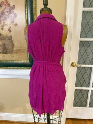 Anthropologie Maeve | Batavia Fuchsia Sleeveless Tunic | Women's Small thumbnail 3