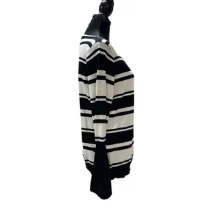 Vila Milano Striped Bell Sleeve Sweater Medium Black White Nautical‎ Knit thumbnail 5