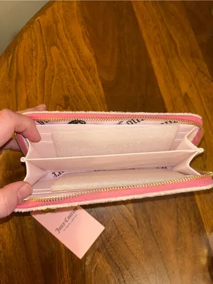 JUICY COUTURE “Lovers Club” Large Zip Around Wallet | Pink Terry Cloth | NWT Y2K thumbnail 9