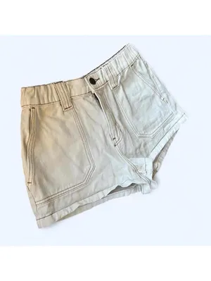 Y2K coastal cowgirl cream boho PacSun denim shorts size small thumbnail 2