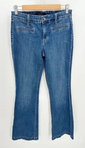 Banana Republic‎ Factory Wide Leg Denim Jeans Flare Blue Womens 27/4 BJ11 thumbnail 1