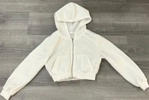 White Cropped Hoodie Size XS thumbnail 1