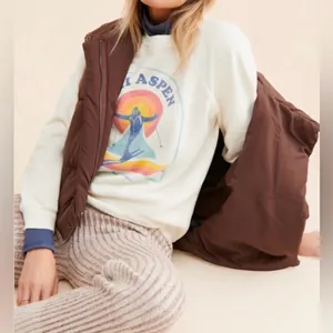 Free People x Original Retrobrand Ski Aspen Cotton Outdoor Slouchy Pullover S thumbnail 3