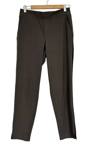 Athleta Brown Micro Plaid Brooklyn Ankle Pants Womens 4 Slim Trouser Classic thumbnail 1