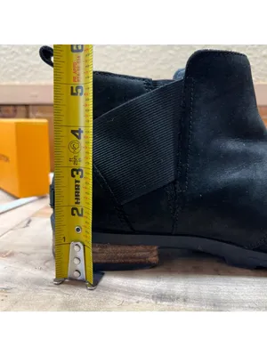 Sorel Emelie Black Leather Chelsea Ankle Boots Size 11 Waterproof Comfort thumbnail 9