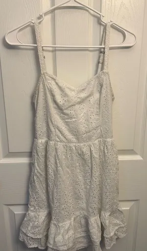 Hollister White Eyelet Tie Back Mini Dress thumbnail 1