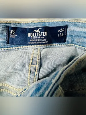 Hollister High Rise Flare Split Hem Medium Wash Jeans Y2K Women’s Size 24 L 29 thumbnail 6