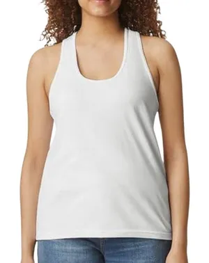 3 Pack Of Gildan Ladies Womens Size‎ Small Softstyle CVC Racerback Tank White thumbnail 1